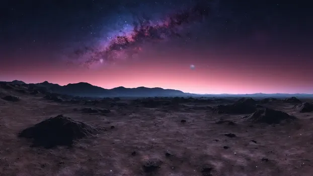 00021-Dry_Landscape_from_a_planet_in_the_evening_after_sunset_with_starry_sky_and_some_nebulas.Since_fiction.webp