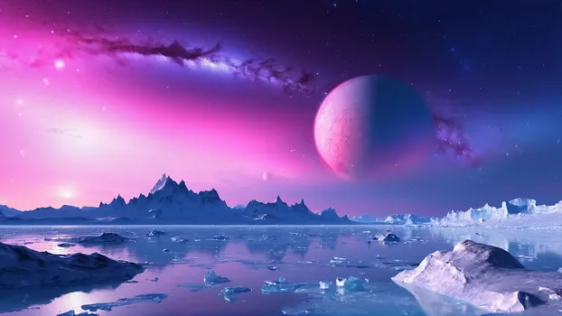 00048-Landscape_from_a_extrasolar_ice_planet_in_the_evening_after_sunset_with_a_starry_sky_nebula_aurora.Since_fiction_scene.webp
