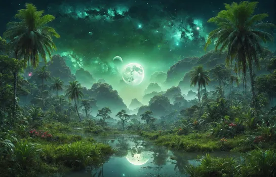 00001-Wide_range_Photo_of_a_vast_jungle_landscape.very_green_wet_and_overgrown_colorful_starry_sky_moon_or_planets.Nebula.Sinc.jpg