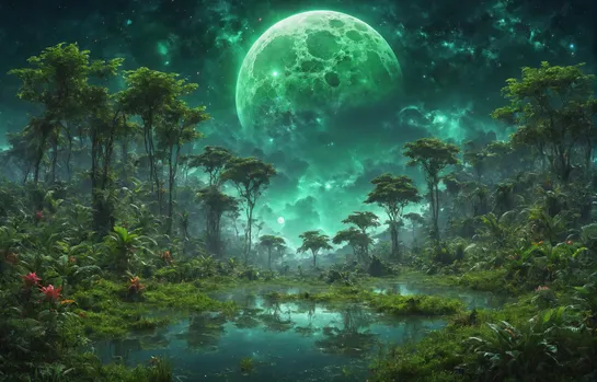 00003-Wide_range_Photo_of_a_vast_jungle_landscape.very_green_wet_and_overgrown_colorful_starry_sky_moon_or_planets.Nebula.Sinc.jpg