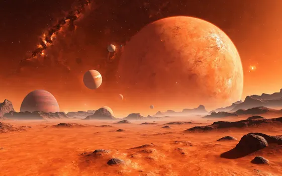 00048-landscape_of_an_extrasolar_desert_planet_orange_1.4_starry_sky_with_some_gas_planets.Nebula.Since_fiction_scene.masterpie.webp