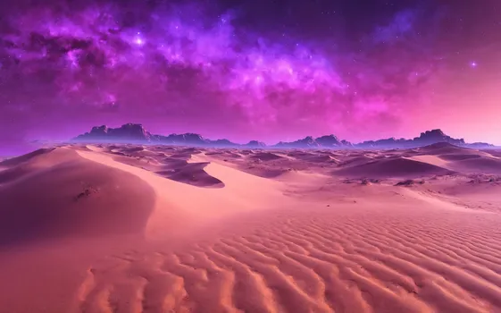 00064-landscape_of_an_extrasolar_sand_and_desert_with_dunes.just_after_sunset_with_a_purple_starry_sky.Nebula_and_aurora.masterpi.webp