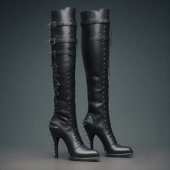 00041-A_pair_of_black_heavy_high_heel_leather_overknee_boots_with_plateau_laces_and_metal_spikes_lora_LatexID-Ai_Heels_0.75.webp