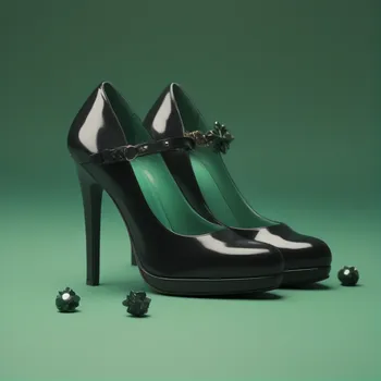 00046-A_pair_of_black_high_heel_pumps_with_a_green_plateau_bluckles_and_some_thin_decorations_lora_LatexID-Ai_Heels_0.75.webp